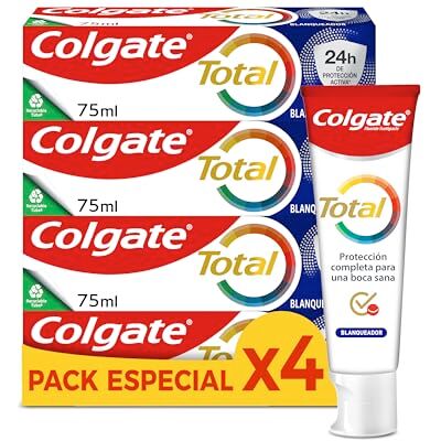 Colgate Total Blanqueador, Pasta de Dientes Blanqueadora, Pack 4x75ml Colgate Total Blanqueador, Pasta de Dientes Blanqueadora, Pack 4x75ml