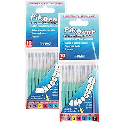 Pikdent 20 Cepillos Interdentales Profesionales Núcleo de acero recubierto y cerdas de Tynex Verde, Tamaño 1 mm (Cónico) Pikdent 20 Cepillos Interdentales Profesionales Núcleo de acero recubierto y cerdas de Tynex Verde, Tamaño 1 mm (Cónico)