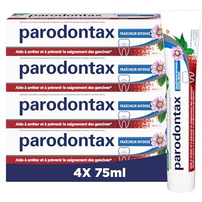 Parodontax Dentífrica Frescura Intensa Dentrifice, Aliviar la Sensibilidad Dental, Extra Fresh, Juego de 4 x 75 ml Parodontax Dentífrica Frescura Intensa Dentrifice, Aliviar la Sensibilidad Dental, Extra Fresh, Juego de 4 x 75 ml