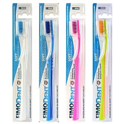 Fimodent Soft 4 Cepillos Dentales con Sistema de Protección de Encías y Dientes Equipado con 3980 Filamentos UltraX de Dureza Suave para Encías y Esmalte (Colores Surtidos) Fimodent Soft 4 Cepillos Dentales con Sistema de Protección de Encías y Dientes Equipado con 3980 Filamentos UltraX de Dureza Suave para Encías y Esmalte (Colores Surtidos)