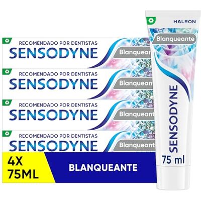 Sensodyne Blanqueante Suave Menta, Pasta Dentífrica para Dientes Sensibles, Pack de 4 x 75 ml Sensodyne Blanqueante Suave Menta, Pasta Dentífrica para Dientes Sensibles, Pack de 4 x 75 ml