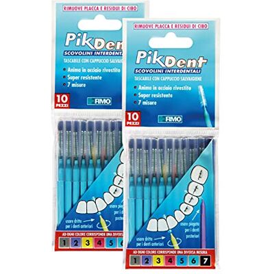Pikdent 20 Cepillos Interdentales Profesionales Núcleo de acero recubierto y cerdas de Tynex Azul, Tamaño 0,8 mm (Semicónico) Pikdent 20 Cepillos Interdentales Profesionales Núcleo de acero recubierto y cerdas de Tynex Azul, Tamaño 0,8 mm (Semicónico)