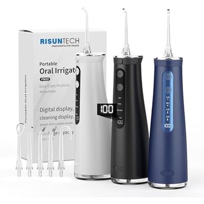 COLISH Irrigador bucal inalámbrico con pantalla LCD y control de presión de 8 niveles, tecnología GentleStart, modo de pulso, batería de 2500 mAh, depósito de agua de 250 ml y almacenamiento de boquillas COLISH Irrigador bucal inalámbrico con pantalla LCD y control de presión de 8 niveles, tecnología GentleStart, modo de pulso, batería de 2500 mAh, depósito de agua de 250 ml y almacenamiento de boquillas