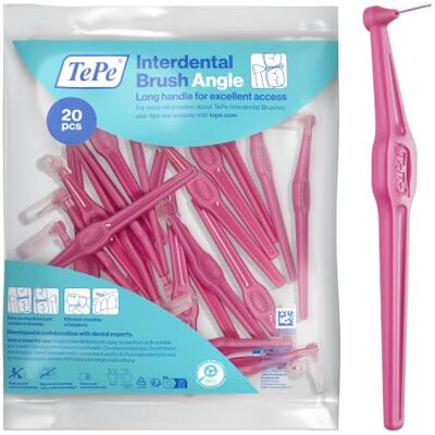 TePe Cepillo Interdental Angulado, Rosa, 0,4 mm/ISO 0, 20 ud. TePe Cepillo Interdental Angulado, Rosa, 0,4 mm/ISO 0, 20 ud.