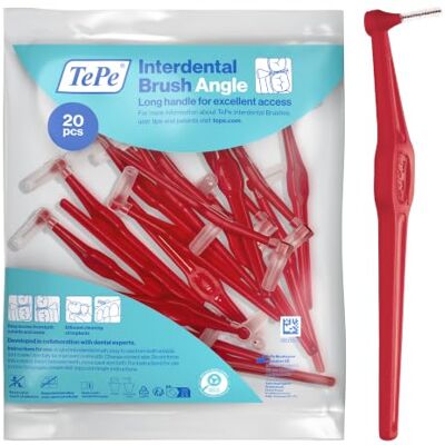 TePe Cepillo Interdental Angulado, Rojo, 0,5 mm/ISO 2, 20 ud. TePe Cepillo Interdental Angulado, Rojo, 0,5 mm/ISO 2, 20 ud.