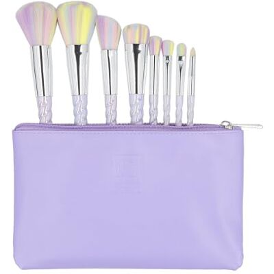 ILU Set de Brochas de Maquillaje Unicornio 8pcs Pinceles Suaves Multiusos Para Rostro y Ojos Estuche Vegano Kit Cosmético Glamouroso Ideal Para Regalo y Maquillaje Diario ILU Set de Brochas de Maquillaje Unicornio 8pcs Pinceles Suaves Multiusos Para Rostro y Ojos Estuche Vegano Kit Cosmético Glamouroso Ideal Para Regalo y Maquillaje Diario