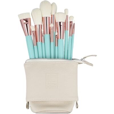 ILU Set de Pinceles de Maquillaje 12 Piezas Turquesa Con Bolsa Cosmética Incluye Pinceles Suaves y Duraderos Para Polvo Contorno Base minador Difuminador Ojos y Labios Organizer Vegan ILU Set de Pinceles de Maquillaje 12 Piezas Turquesa Con Bolsa Cosmética Incluye Pinceles Suaves y Duraderos Para Polvo Contorno Base minador Difuminador Ojos y Labios Organizer Vegan