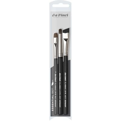 da Vinci , Classic Essential Set Juego de pinceles con pincel para sombra de ojos, difuminador y pincel delineador, sombreado preciso, difuminar y definir, versátil, fabricado a mano en Alemania da Vinci , Classic Essential Set Juego de pinceles con pincel para sombra de ojos, difuminador y pincel delineador, sombreado preciso, difuminar y definir, versátil, fabricado a mano en Alemania