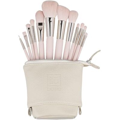 ILU Set de Pinceles de Maquillaje Rosa 12 Piezas Brochas Sintéticas Suaves Para Rostro y Ojos Bolsa Organizadora Vegana Regalo Ideal Para Maquillaje Diario Noche y Eventos Especiales ILU Set de Pinceles de Maquillaje Rosa 12 Piezas Brochas Sintéticas Suaves Para Rostro y Ojos Bolsa Organizadora Vegana Regalo Ideal Para Maquillaje Diario Noche y Eventos Especiales