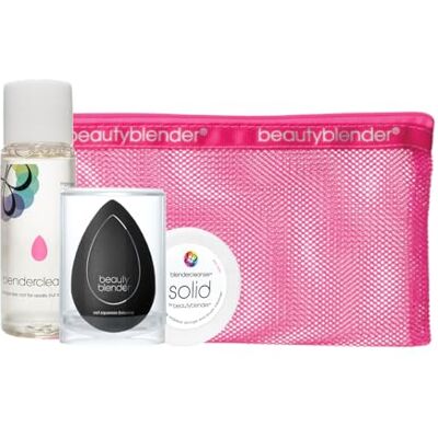 beautyblender Clean It Easy Set Kit de limpieza de esponja de maquillaje con limpiador líquido y sólido, licuadora profesional y bolsa de malla de viaje, para esponjas y cepillos beautyblender Clean It Easy Set Kit de limpieza de esponja de maquillaje con limpiador líquido y sólido, licuadora profesional y bolsa de malla de viaje, para esponjas y cepillos