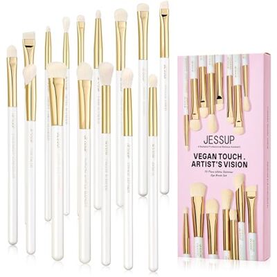 Jessup 15 Pinceles de Ojos para Sombra, Difuminar, Delineador y Cejas T519 Brochas Ojos Veganas Ultra Suaves, Precisión Profesional Y Diseño Numerado. Ideal Para Principiantes Y Looks Creativos. Jessup 15 Pinceles de Ojos para Sombra, Difuminar, Delineador y Cejas T519 Brochas Ojos Veganas Ultra Suaves, Precisión Profesional Y Diseño Numerado. Ideal Para Principiantes Y Looks Creativos.