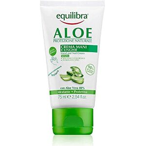 Equilibra Cuidado Corporal, Crema de Manos y Uñas a Base de Aloe Vera con Acción Hidratante, Calmante, Protectora y Reequilibrante de la Piel, Rápida Absorción, 75 ml