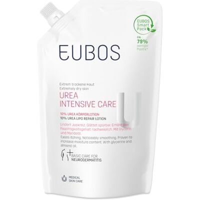 EUBOS 10% UREA LOCIÓN CORPORAL DE UREA CUIDADO INTENSIVO para rellenar: loción corporal para pieles muy secas Alivia el picor y alisa la piel visiblemente 400ml EUBOS 10% UREA LOCIÓN CORPORAL DE UREA CUIDADO INTENSIVO para rellenar: loción corporal para pieles muy secas Alivia el picor y alisa la piel visiblemente 400ml