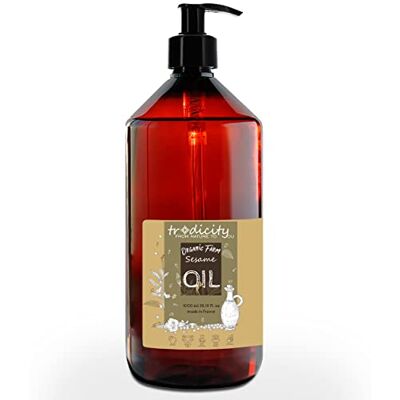 tradicity ORGANIC FARM Aceite de Sésamo BIO 100% Puro y Natural extraído de la presión en frío de las semillas de sésamo. Certificado Ecológico. Cuidado de la piel y del Cabello. Aceite Masaje Ayurveda 1000 ml 1 L tradicity ORGANIC FARM Aceite de Sésamo BIO 100% Puro y Natural extraído de la presión en frío de las semillas de sésamo. Certificado Ecológico. Cuidado de la piel y del Cabello. Aceite Masaje Ayurveda 1000 ml 1 L