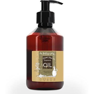 tradicity ORGANIC FARM Aceite de Sésamo Vegetal (Ajonjoli) BIO Premium 100% Puro, Natural y Prensado en Frio. Certificado Ecologico extraído de semillas de sesamo organicas, Cosmetica Casera Natural 500 ml tradicity ORGANIC FARM Aceite de Sésamo Vegetal (Ajonjoli) BIO Premium 100% Puro, Natural y Prensado en Frio. Certificado Ecologico extraído de semillas de sesamo organicas, Cosmetica Casera Natural 500 ml