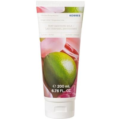 KORRES GINGER LIME Suavizante Leche corporal con aloe vera, crema nutritiva para la piel con aroma cítrico de lima y notas de jengibre, vegana, sin siliconas ni parabenos, 200 ml KORRES GINGER LIME Suavizante Leche corporal con aloe vera, crema nutritiva para la piel con aroma cítrico de lima y notas de jengibre, vegana, sin siliconas ni parabenos, 200 ml