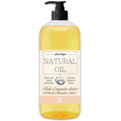 PLANTAWA Aceite de Almendras Dulces 1L + dosificador 100% Natural Puro Prensado en Frío Hidratante Corporal Piel Sensible y Bebé Masajes, Embarazo y Estrías Cabello, Cutículas y Desmaquillante PLANTAWA Aceite de Almendras Dulces 1L + dosificador 100% Natural Puro Prensado en Frío Hidratante Corporal Piel Sensible y Bebé Masajes, Embarazo y Estrías Cabello, Cutículas y Desmaquillante