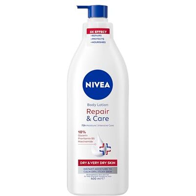 NIVEA Body Repair & Care (400ml), Loción Corporal Reparadora con Fórmula Fortalecedora, Crema Hidratante con SUERO HUMEDAD PROFUNDA, Loción Corporal para Piel Seca NIVEA Body Repair & Care (400ml), Loción Corporal Reparadora con Fórmula Fortalecedora, Crema Hidratante con SUERO HUMEDAD PROFUNDA, Loción Corporal para Piel Seca
