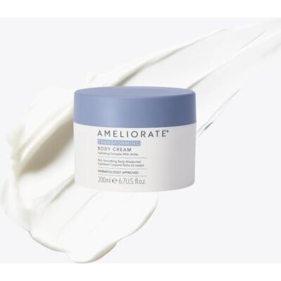 AMELIORATE Transforming Body Cream 200ml for Keratosis Pilaris (KP), Extremely Dry & Rough Skin Intense Moisturiser with Lactic Acid (AHA), Shea Butter & Omega Oils Dermatologist Approved AMELIORATE Transforming Body Cream 200ml for Keratosis Pilaris (KP), Extremely Dry & Rough Skin Intense Moisturiser with Lactic Acid (AHA), Shea Butter & Omega Oils Dermatologist Approved