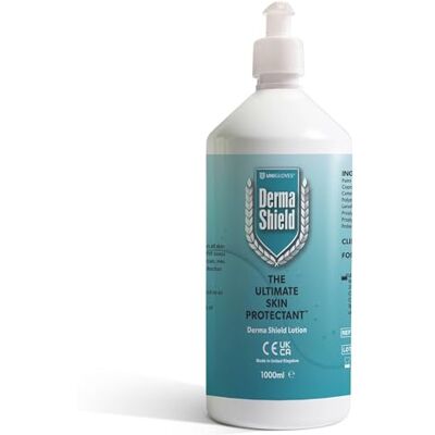 Derma Shield 1000 ml Crema protectora, La mejor protección impermeable para manos, cuerpo y rostro, Protección y alivio clínicamente probados para la dermatitis de contacto y la piel seca Derma Shield 1000 ml Crema protectora, La mejor protección impermeable para manos, cuerpo y rostro, Protección y alivio clínicamente probados para la dermatitis de contacto y la piel seca