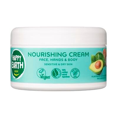 HAPPY EARTH Crema Nutritiva Para Hombres y Mujeres Crema Corporal 100% Ingredientes Naturales & Veganos Para Piel Seca y Sensible 200 ML HAPPY EARTH Crema Nutritiva Para Hombres y Mujeres Crema Corporal 100% Ingredientes Naturales & Veganos Para Piel Seca y Sensible 200 ML