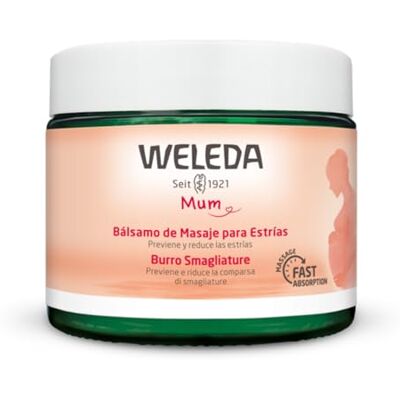 WELEDA – Bálsamo de Masaje Antiestrías Embarazo, Hidratación y Elasticidad con Manteca de Karité y Jojoba, Absorción Rápida, Cuidado Corporal 150 ml WELEDA – Bálsamo de Masaje Antiestrías Embarazo, Hidratación y Elasticidad con Manteca de Karité y Jojoba, Absorción Rápida, Cuidado Corporal 150 ml