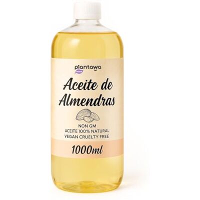 PLANTAWA Aceite de Almendras Dulces 1L 100% Natural Puro Prensado en Frío Hidratante Corporal Piel Sensible y Bebé Masajes, Embarazo y Estrías Cabello, Cutículas y Desmaquillante PLANTAWA Aceite de Almendras Dulces 1L 100% Natural Puro Prensado en Frío Hidratante Corporal Piel Sensible y Bebé Masajes, Embarazo y Estrías Cabello, Cutículas y Desmaquillante