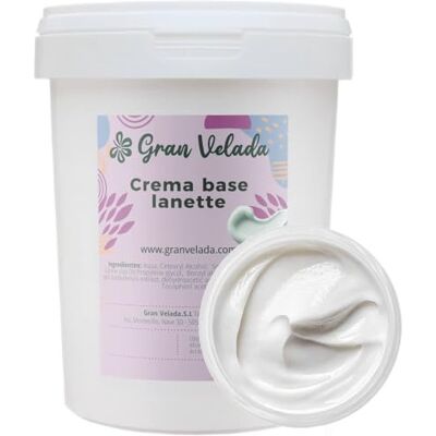 GRAN VELADA Crema base lanette 1000 cc Ingrediente Cosmético Base para Cremas y Geles Cosmética Casera Fácil de Personalizar GRAN VELADA Crema base lanette 1000 cc Ingrediente Cosmético Base para Cremas y Geles Cosmética Casera Fácil de Personalizar