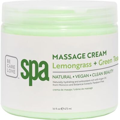 BCL Spa Lemongrass and Green Tea Massage Cream, 16 onzas BCL Spa Lemongrass and Green Tea Massage Cream, 16 onzas