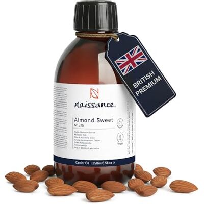 Naissance Aceite De Almendras Dulces Prensado en Frio (No ) 250ml Hidratante y Emoliente Cuidado Cara, Pelo, Uñas, Cuerpo, Piel – Para Masaje Corporal, Jabones, Estrías Naissance Aceite De Almendras Dulces Prensado en Frio (No ) 250ml Hidratante y Emoliente Cuidado Cara, Pelo, Uñas, Cuerpo, Piel – Para Masaje Corporal, Jabones, Estrías
