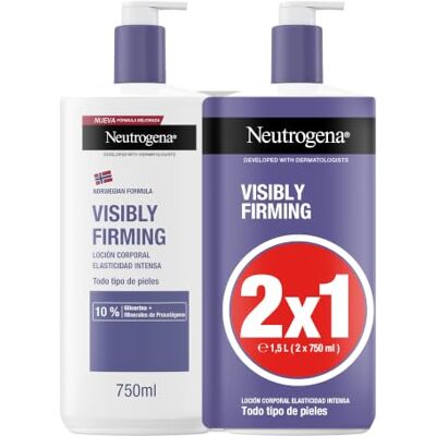 Neutrogena Fórmula Noruega Loción Corporal Visiblemente Reafirmante (2x750 ml), crema reafirmante corporal para todo tipo de piel, crema hidratante con Glicerina y Minerales de Procolágeno Neutrogena Fórmula Noruega Loción Corporal Visiblemente Reafirmante (2x750 ml), crema reafirmante corporal para todo tipo de piel, crema hidratante con Glicerina y Minerales de Procolágeno
