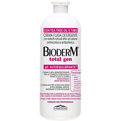 BIODERM BIODERMOCOSMETICI Bioderm Total Gen Crema Limpiadora Hidratante, Emoliente y Refrescante Sin Aclarado para la Higiene Diaria Corporal Sin Agua Indicada para el Aseo de Personas Encamadas 1000 ml BIODERM BIODERMOCOSMETICI Bioderm Total Gen Crema Limpiadora Hidratante, Emoliente y Refrescante Sin Aclarado para la Higiene Diaria Corporal Sin Agua Indicada para el Aseo de Personas Encamadas 1000 ml