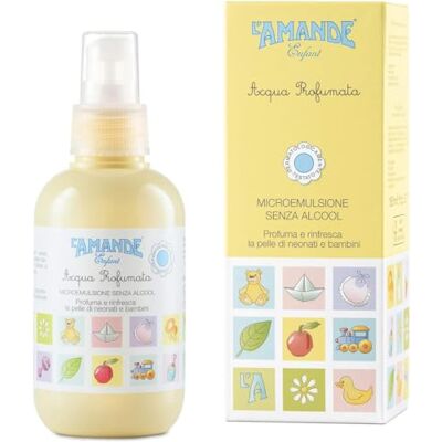 L'Amande Agua perfumada para niños y bebés, spray corporal de acción hidratante y calmante, sin alcohol con extracto de arroz, loción refrescante para pieles sensibles Enfant, 150 ml L'Amande Agua perfumada para niños y bebés, spray corporal de acción hidratante y calmante, sin alcohol con extracto de arroz, loción refrescante para pieles sensibles Enfant, 150 ml