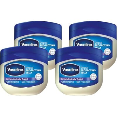 Vaseline Original Protecting Jelly, Crema Protectora y Reparadora, Adecuada para Pieles Sensibles, Piel Seca Nutrida, Barrera Cutánea Regenerada, Vaselina Pura, 4x 100ml Vaseline Original Protecting Jelly, Crema Protectora y Reparadora, Adecuada para Pieles Sensibles, Piel Seca Nutrida, Barrera Cutánea Regenerada, Vaselina Pura, 4x 100ml