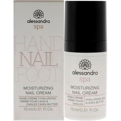 alessandro Spa Moistuirizing Nail Cream Crema hidratante de uñas con ácido hialurónico para uñas quebradizas, 15 ml alessandro Spa Moistuirizing Nail Cream Crema hidratante de uñas con ácido hialurónico para uñas quebradizas, 15 ml