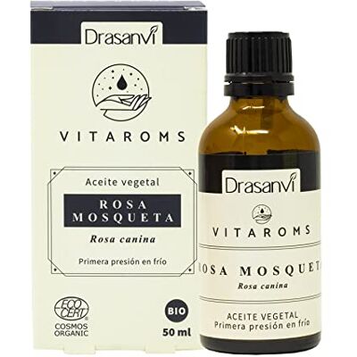 Drasanvi VITAROMS ACEITE VEGETAL ROSA MOSQUETA CERTIFICADO BIO ECOCERT Primera presión en frío Estimula la regeneración natural de la piel VEGANO SIN GLUTEN 50 ml Drasanvi VITAROMS ACEITE VEGETAL ROSA MOSQUETA CERTIFICADO BIO ECOCERT Primera presión en frío Estimula la regeneración natural de la piel VEGANO SIN GLUTEN 50 ml