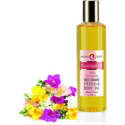 bleu & marine Bretania Aceite de Masaje 100% Natural Uva y Freesia Hidratante y Reafirmante Ideal para Masajes y Afeitado Aceite Corporal, Amarillo, 200 ml bleu & marine Bretania Aceite de Masaje 100% Natural Uva y Freesia Hidratante y Reafirmante Ideal para Masajes y Afeitado Aceite Corporal, Amarillo, 200 ml
