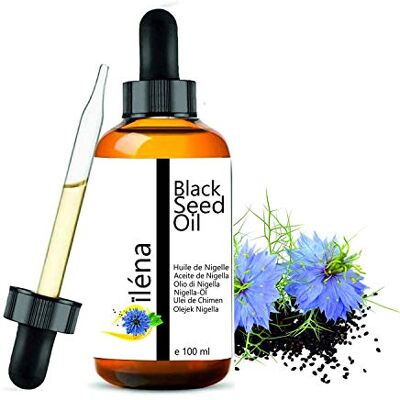 Oïléna Aceite vegetal de Nigella sativa (comino negro) Aceite de Nigella, 100% orgánico, puro y natural: cuidado del cabello, cuero cabelludo, hidratante, piel, frasco de vidrio con una pipeta de 100 ml Oïléna Aceite vegetal de Nigella sativa (comino negro) Aceite de Nigella, 100% orgánico, puro y natural: cuidado del cabello, cuero cabelludo, hidratante, piel, frasco de vidrio con una pipeta de 100 ml