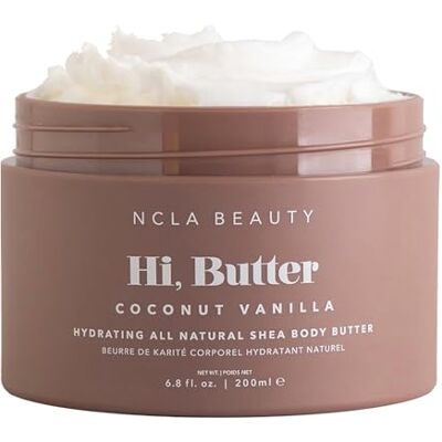 NCLA BEAUTY Hi Butter All Natural Body Butter Body Moisturizer with Sunflower Oil and Shea, Cocoa, Mango Extracts Coconut Vanilla 6.8 oz NCLA BEAUTY Hi Butter All Natural Body Butter Body Moisturizer with Sunflower Oil and Shea, Cocoa, Mango Extracts Coconut Vanilla 6.8 oz