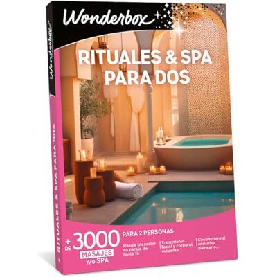 WONDERBOX Caja Regalo Rituales & SPA para Dos 1 Masaje o Tratamiento o SPA a Elegir Entre 3300 masajes y/o SPA para 2 Personas Válido Durante 3 años y 3 Meses WONDERBOX Caja Regalo Rituales & SPA para Dos 1 Masaje o Tratamiento o SPA a Elegir Entre 3300 masajes y/o SPA para 2 Personas Válido Durante 3 años y 3 Meses