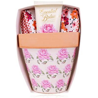 accentra Essential Botanics Set de cuidado de manos en maceta, crema de manos, crema de uñas, aroma de rosa, incluye bonitos guantes de jardinería accentra Essential Botanics Set de cuidado de manos en maceta, crema de manos, crema de uñas, aroma de rosa, incluye bonitos guantes de jardinería