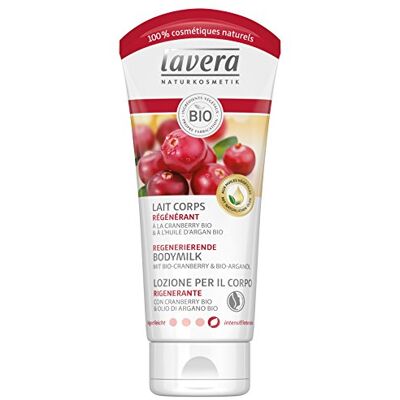 lavera Loción Corporal Regenerante con Arándano Vegano cosméticos naturales 100% certificados Paquete de 4 x 200 ml Total: 800 ml lavera Loción Corporal Regenerante con Arándano Vegano cosméticos naturales 100% certificados Paquete de 4 x 200 ml Total: 800 ml