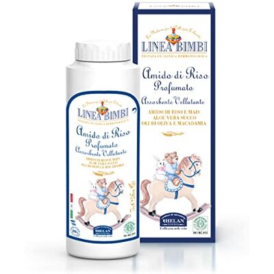 Helan , Linea Bimbi Bio, Almidón de Arroz Bebé, Talco Perfumado en Polvo para Niños y Bebés Refrescante, Hidratante, Lenitivo contra Enroquecimientos e Irritaciones, con Áloe Vera 75 g Helan , Linea Bimbi Bio, Almidón de Arroz Bebé, Talco Perfumado en Polvo para Niños y Bebés Refrescante, Hidratante, Lenitivo contra Enroquecimientos e Irritaciones, con Áloe Vera 75 g