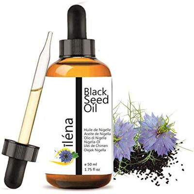 Oïléna Aceite vegetal de Nigella sativa (comino negro) Aceite de Nigella, 100% orgánico, puro y natural: cuero cabelludo, hidratante, piel, frasco de vidrio con una pipeta de 50 ml Oïléna Aceite vegetal de Nigella sativa (comino negro) Aceite de Nigella, 100% orgánico, puro y natural: cuero cabelludo, hidratante, piel, frasco de vidrio con una pipeta de 50 ml