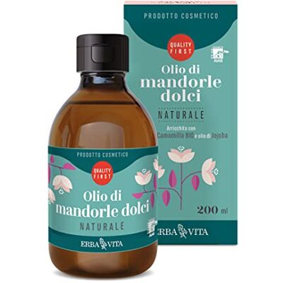 Erba Vita Aceite natural de almendras dulces enriquecido con extracto de manzanilla suavizante y calmante para la piel Erba Vita Aceite natural de almendras dulces enriquecido con extracto de manzanilla suavizante y calmante para la piel