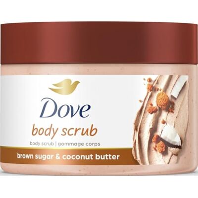 Dove Scrub: Brown Sugar & Coconut Mantequilla para exfoliar la piel suave y lisa Restablece nutrientes de la piel 297,7 g Dove Scrub: Brown Sugar & Coconut Mantequilla para exfoliar la piel suave y lisa Restablece nutrientes de la piel 297,7 g