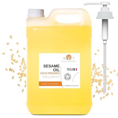 B.O.T cosmetic & wellness Aceite de Sésamo BIO 100% Puro. Presion en Frio de Semillas de Sesamo con Certificado Ecologico. Uso en Cosmetica Natural & Masaje Ayurveda 10000 ml 10 L B.O.T cosmetic & wellness Aceite de Sésamo BIO 100% Puro. Presion en Frio de Semillas de Sesamo con Certificado Ecologico. Uso en Cosmetica Natural & Masaje Ayurveda 10000 ml 10 L