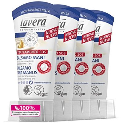 lavera Bálsamo para Manos Cuidado con Aceite de Almendras bio y Manteca de Cacao vegano cosméticos naturales 100% certificados cuidado de la piel 4 Recipientes de 50 ml lavera Bálsamo para Manos Cuidado con Aceite de Almendras bio y Manteca de Cacao vegano cosméticos naturales 100% certificados cuidado de la piel 4 Recipientes de 50 ml