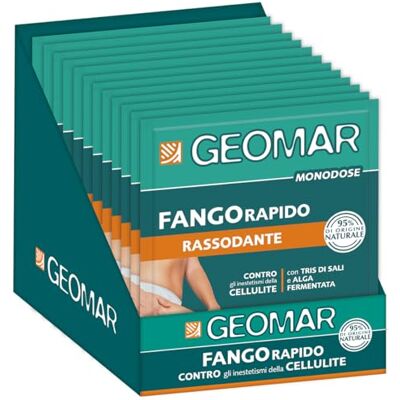 Geomar Barro Rápido Reafirmante Monodosis, 10 min Aplicación, Contra los Inestetismos de la Celulitis, Puntos Críticos, 95% Origen Natural, Trío de Sales y Alga Fermentada, Made in Italy, 12 x 80 g Geomar Barro Rápido Reafirmante Monodosis, 10 min Aplicación, Contra los Inestetismos de la Celulitis, Puntos Críticos, 95% Origen Natural, Trío de Sales y Alga Fermentada, Made in Italy, 12 x 80 g