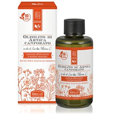Helan , I Rimdi Oleolito di Arnica Canforato, Ideale per massaggio sportivo, 100 ml Helan , I Rimdi Oleolito di Arnica Canforato, Ideale per massaggio sportivo, 100 ml
